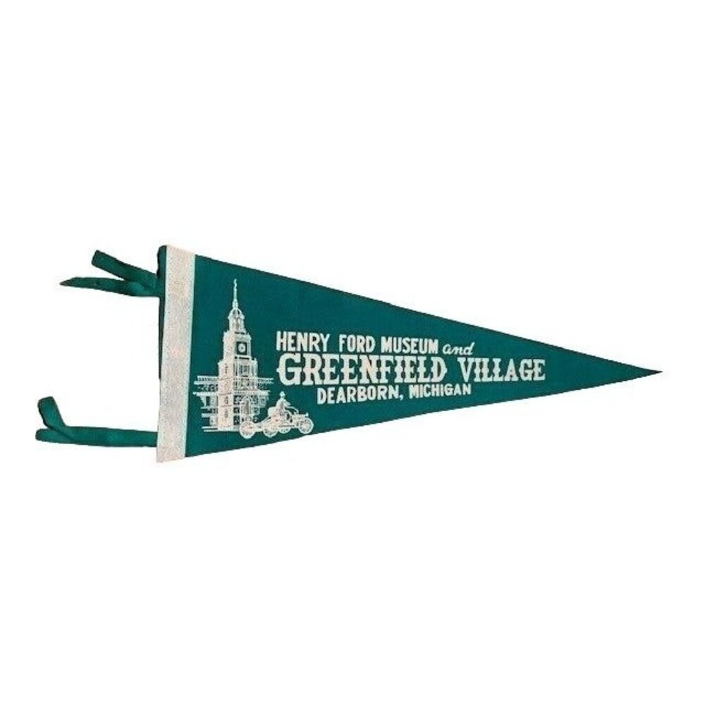Vintage Henry Ford Museum Dearborn Michigan Pennant 18 inches